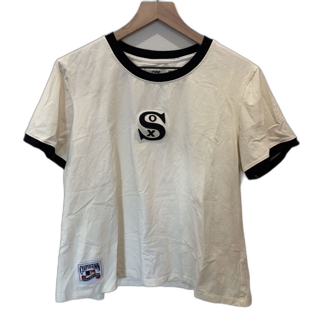 Pro Standard Women’s Chicago White Sox Cream Ringer T-Shirt Cooperstown XL